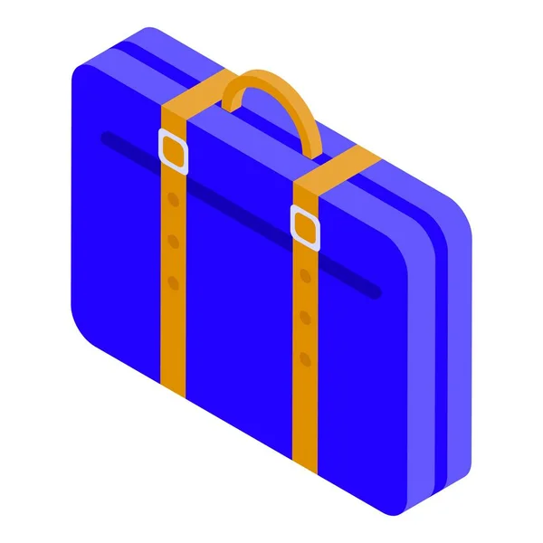 Ikona modrého kufříku, izometrický styl — Stockový vektor