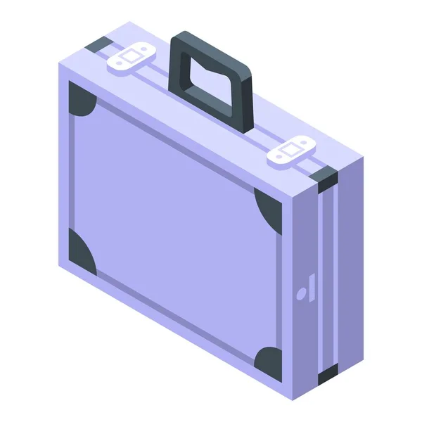 Metalowa ikona walizki w stylu izometrycznym — Wektor stockowy