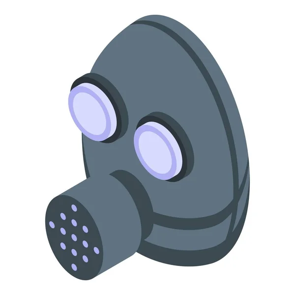Icono de máscara de gas de contaminación, estilo isométrico — Vector de stock