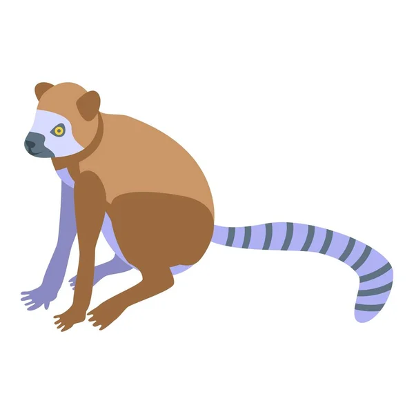 Icône lémurien singe, style isométrique — Image vectorielle