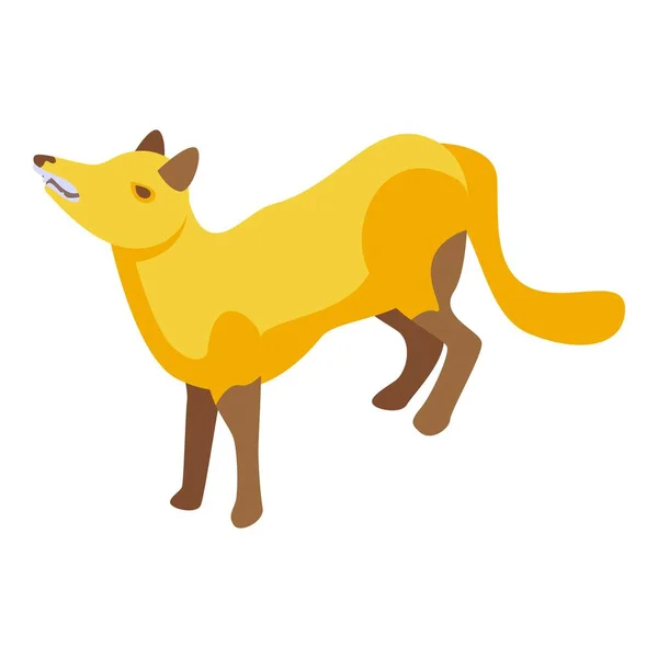 Ícone de raposa pensativo, estilo isométrico — Vetor de Stock