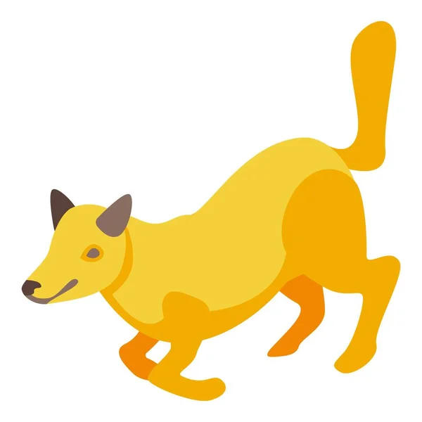 Running fox icon, isometric style — Stock Vector