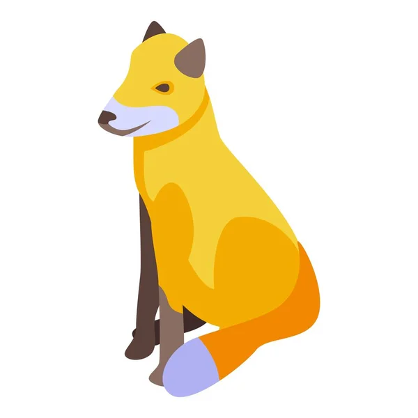 Cute fox icon, isometric style — Stock Vector