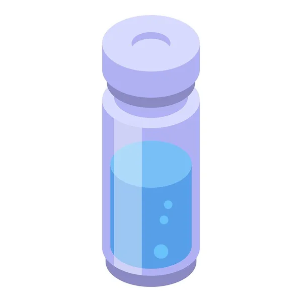 Ícone frasco de medicina de vidro, estilo isométrico — Vetor de Stock