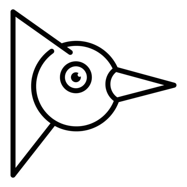 Icono de cabeza de pájaro carpintero, estilo de contorno — Vector de stock