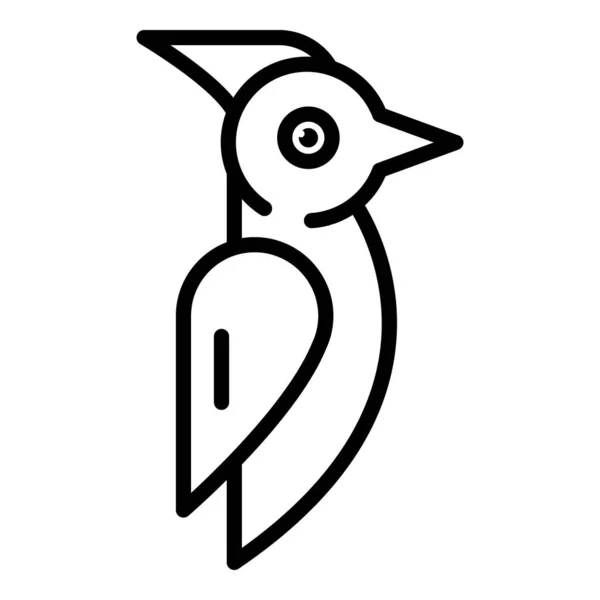 Cardenal icono del pájaro carpintero, estilo de contorno — Vector de stock