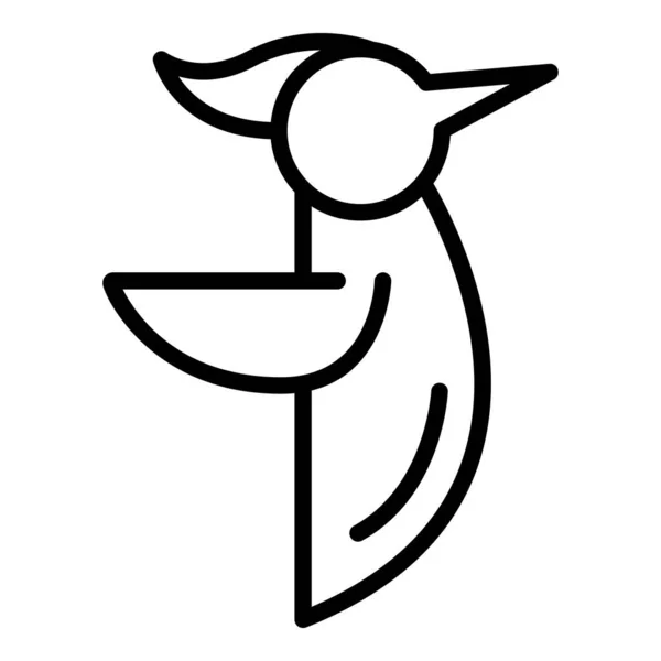 Bosque icono de pájaro carpintero, estilo de contorno — Vector de stock