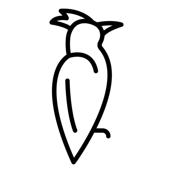野生动物啄木鸟图标,轮廓风格 — 图库矢量图片