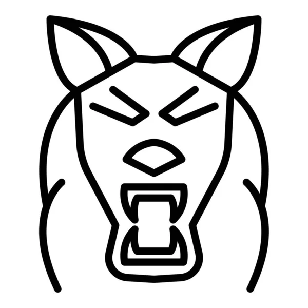 Значок волка зоопарка, стиль контура — стоковый вектор
