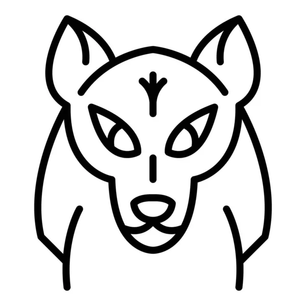 Значок волка-талисмана, стиль контура — стоковый вектор