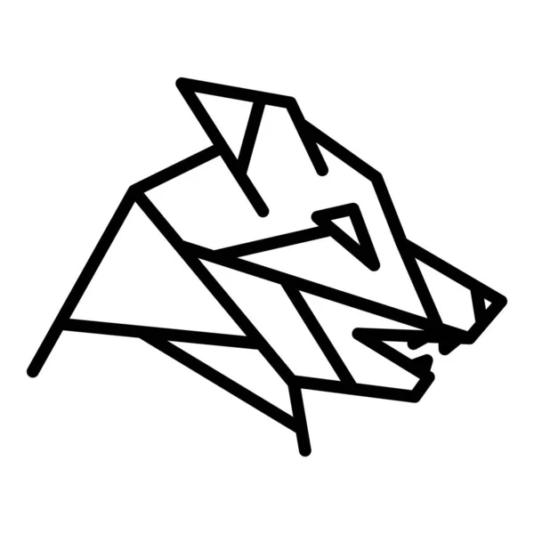 Fauna wolf icon, outline style — Stock Vector