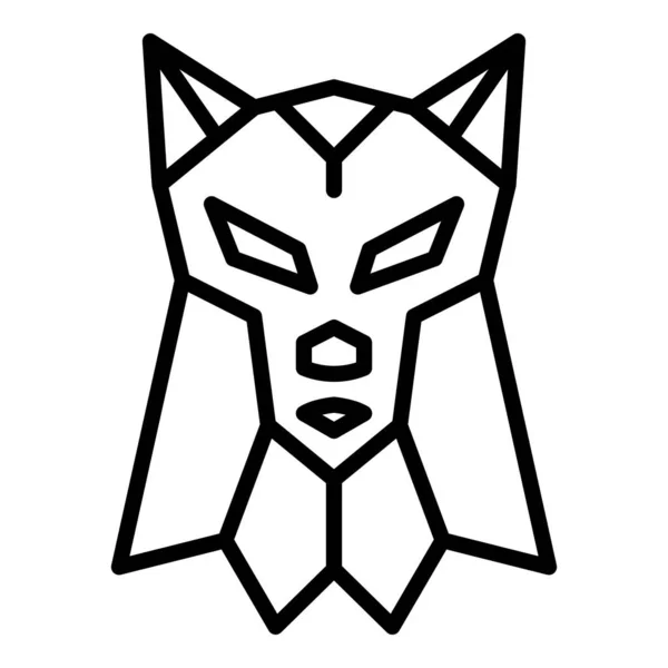 犬狼图标,轮廓风格 — 图库矢量图片