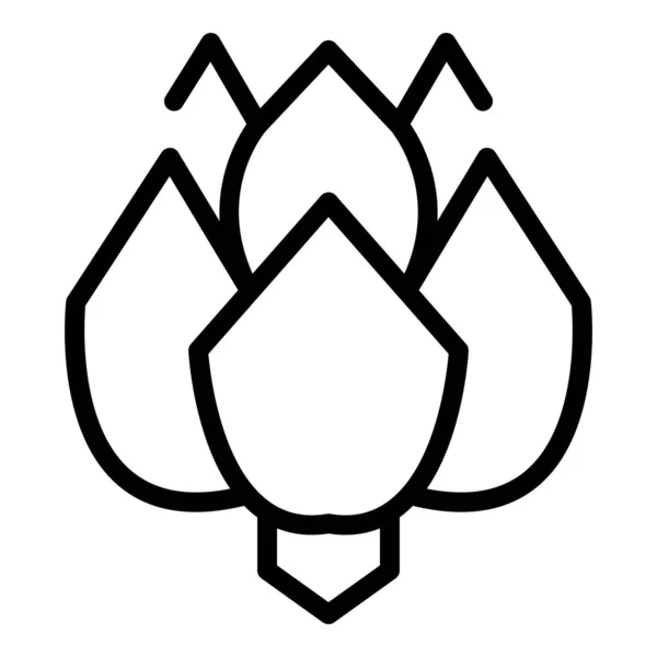 Ikona botanického artyčoku, styl osnovy — Stockový vektor