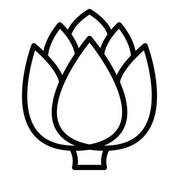 Aster kronärtskocka ikon, kontur stil — Stock vektor