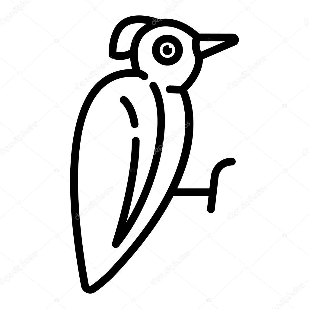 Wild woodpecker icon, outline style
