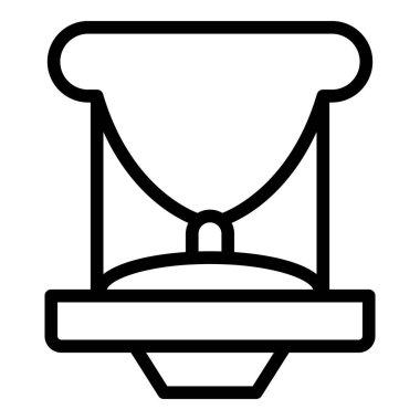 Çocuk bisikleti sert koltuk simgesi, özet tarzı