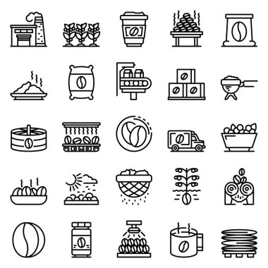 Kahve yapım ikonları hazır, taslak biçimi