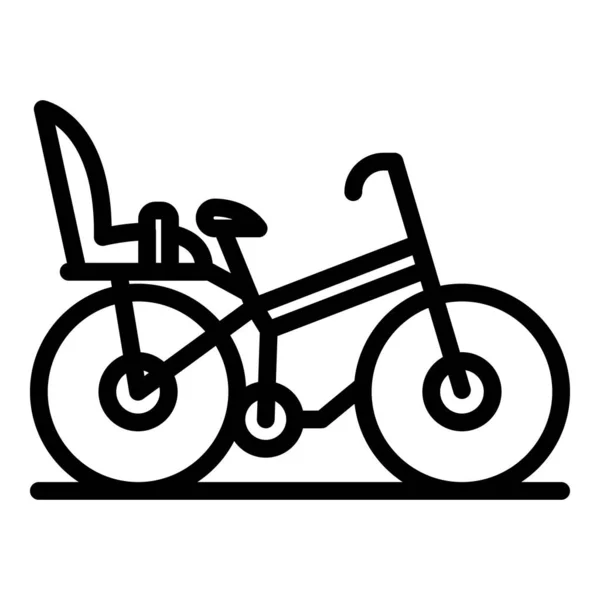 Icono de bicicleta para niños, estilo de esquema — Vector de stock