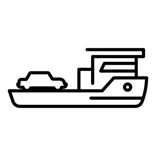 Trailer ship icon, outline style — Stock Vector