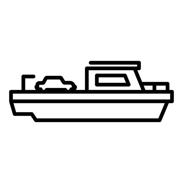 Icône de ferry cargo, style contour — Image vectorielle