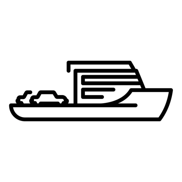 Иконка современного танкера, стиль очертания — стоковый вектор