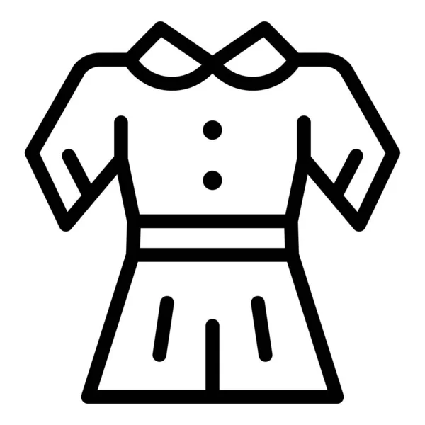 Skolklänning ikon, kontur stil — Stock vektor