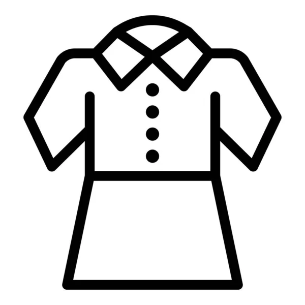 Meisje school jurk pictogram, omtrek stijl — Stockvector