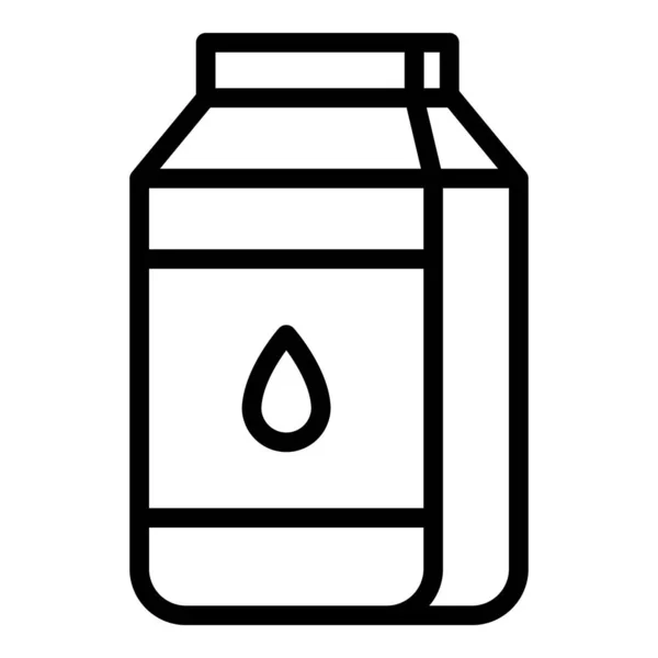 Eco milk box icon, outline style — Stock Vector
