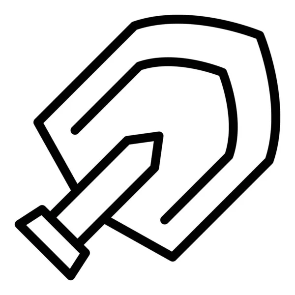 Farm spade icon, outline style — Stock Vector
