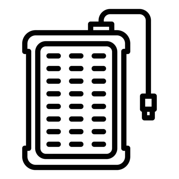 Eco-oplaadplug pictogram, outline stijl — Stockvector