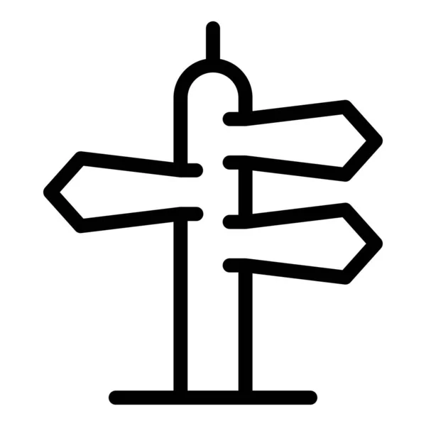 Indicateur de direction de la ville icône, style contour — Image vectorielle