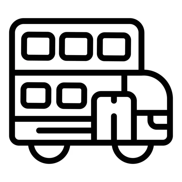 Icône du bus urbain, style contour — Image vectorielle