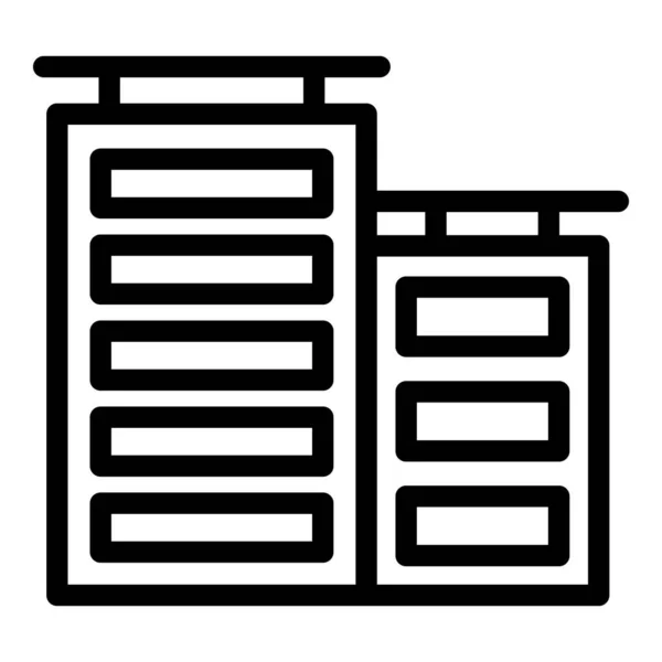 Icône des bâtiments municipaux, style contour — Image vectorielle