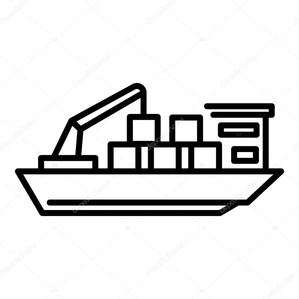 Supertanker icon, outline style