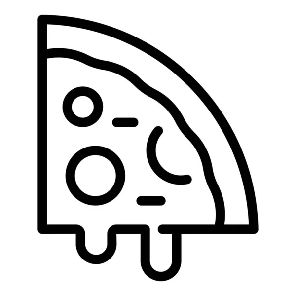Scheibe Pizza-Ikone, Umriss-Stil — Stockvektor