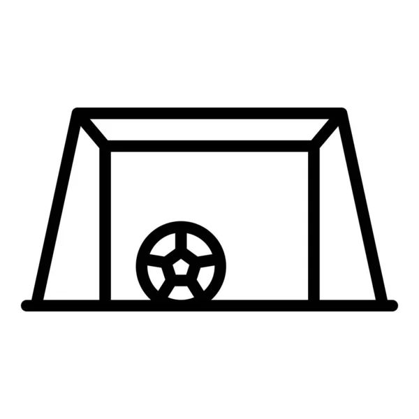 Voetbal doelnet pictogram, omtrek stijl — Stockvector