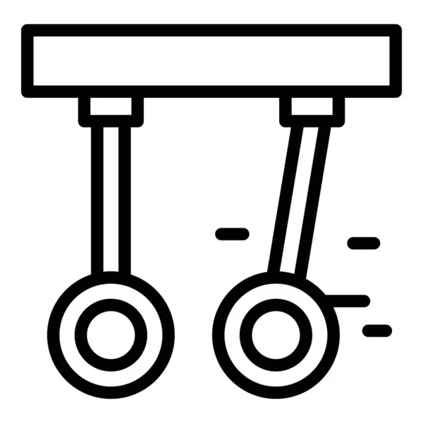 Icono de anillos gimnásticos, estilo de contorno — Vector de stock