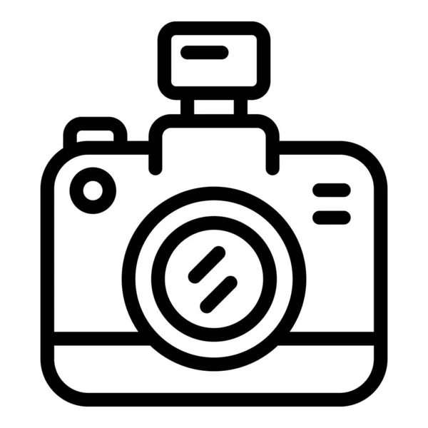 Camera actualisatie pictogram, omtrek stijl — Stockvector