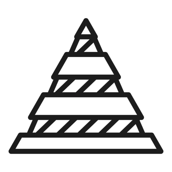 Icône pyramidale hiérarchique, style contour — Image vectorielle