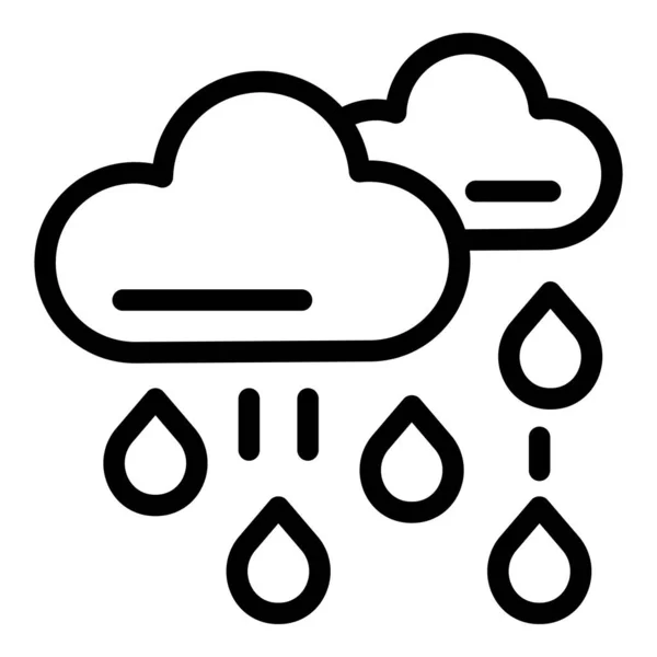 Raining clouds icon, outline style — Stock Vector