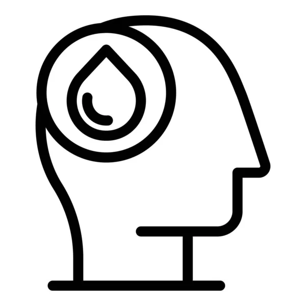 Goutte icône tête humaine, style contour — Image vectorielle