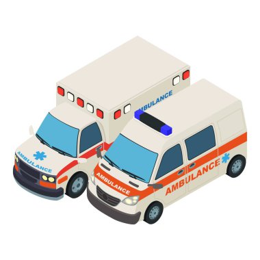 Ambulans araba simgesi, izometrik biçim