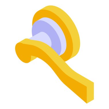 Modern kapı kilidi simgesi, izometrik biçim