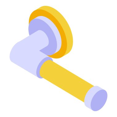 Kapalı kapı kulpu simgesi, izometrik biçim