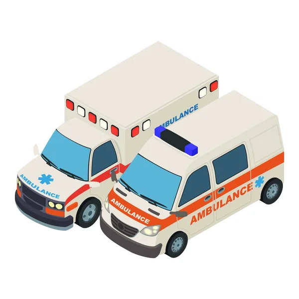 Ambulans araba simgesi, izometrik biçim — Stok Vektör