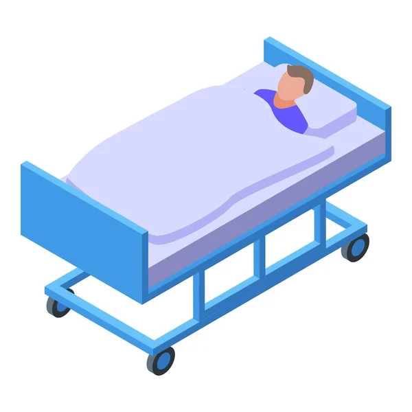 Icône du patient hospitalisé, style isométrique — Image vectorielle