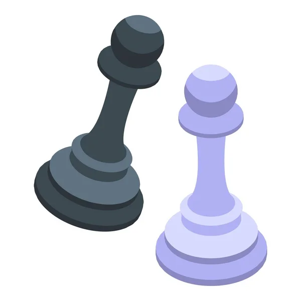 Ícone de peças de xadrez, estilo isométrico — Vetor de Stock