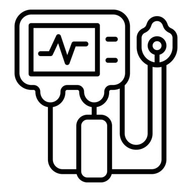 Solunum cihazının tıbbi makine simgesi, dış hat biçimi