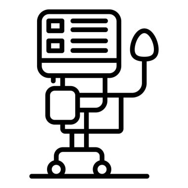 Acil durum vantilatör tıbbi makine simgesi, dış hat biçimi