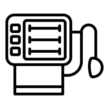 Klinik vantilatör tıbbi makine simgesi, dış hat biçimi